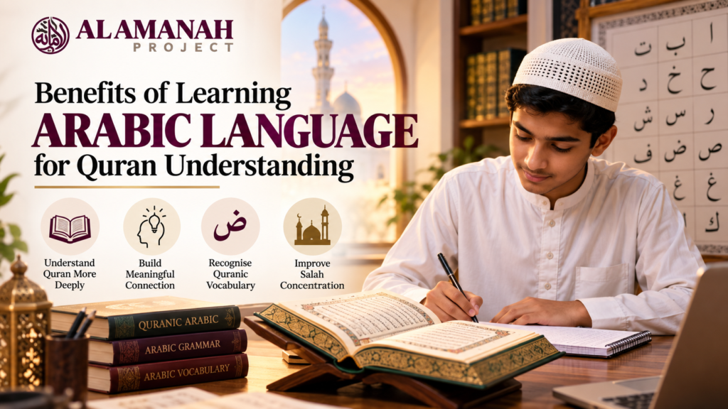 Current image: Student learning Arabic Language to understand the Quran more deeply