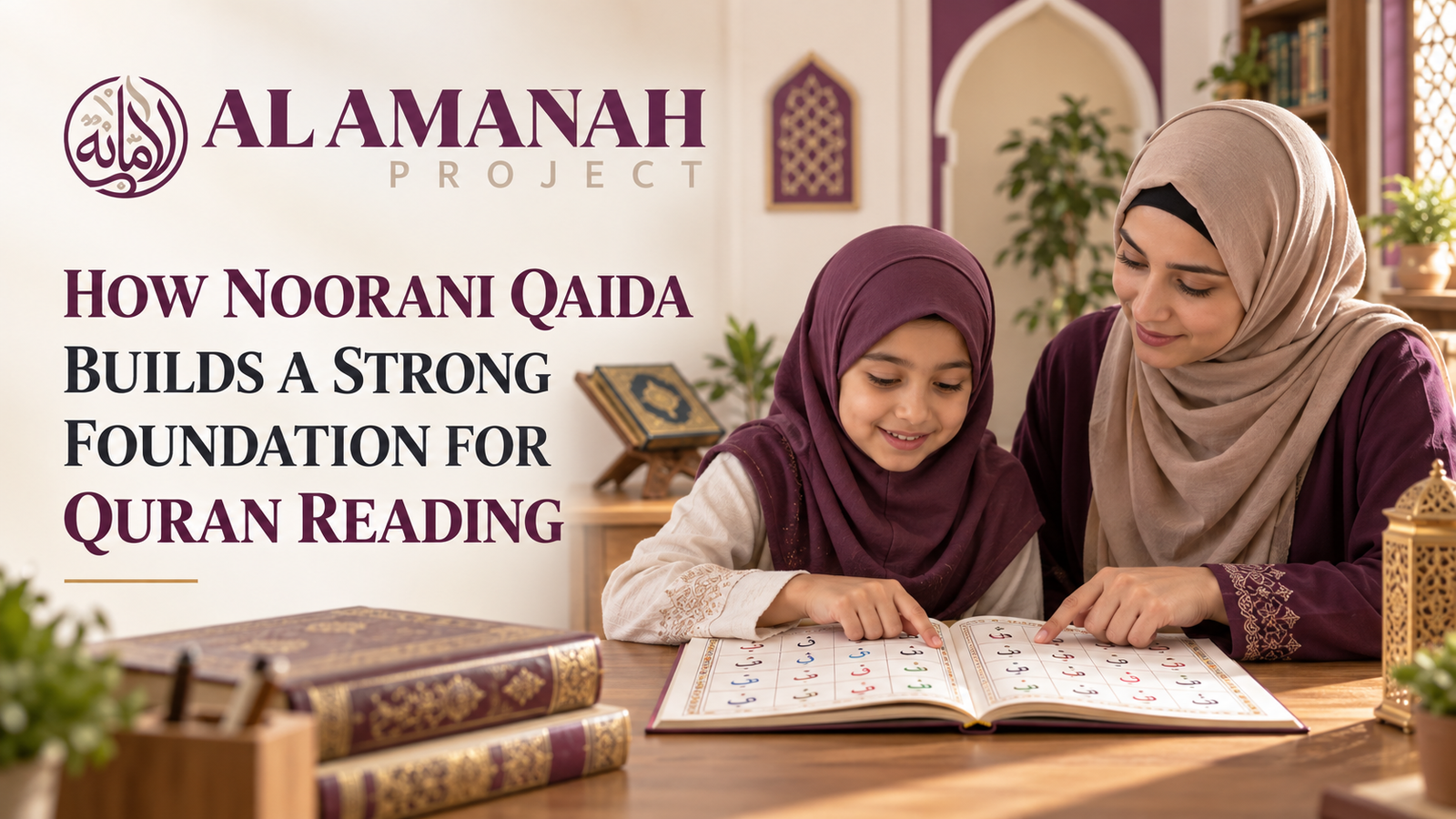 Student learning Noorani Qaida to build a strong foundation for Quran reading