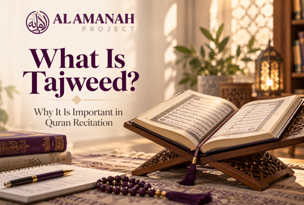 Current image: Student learning Tajweed rules for correct Quran recitation with a teacher