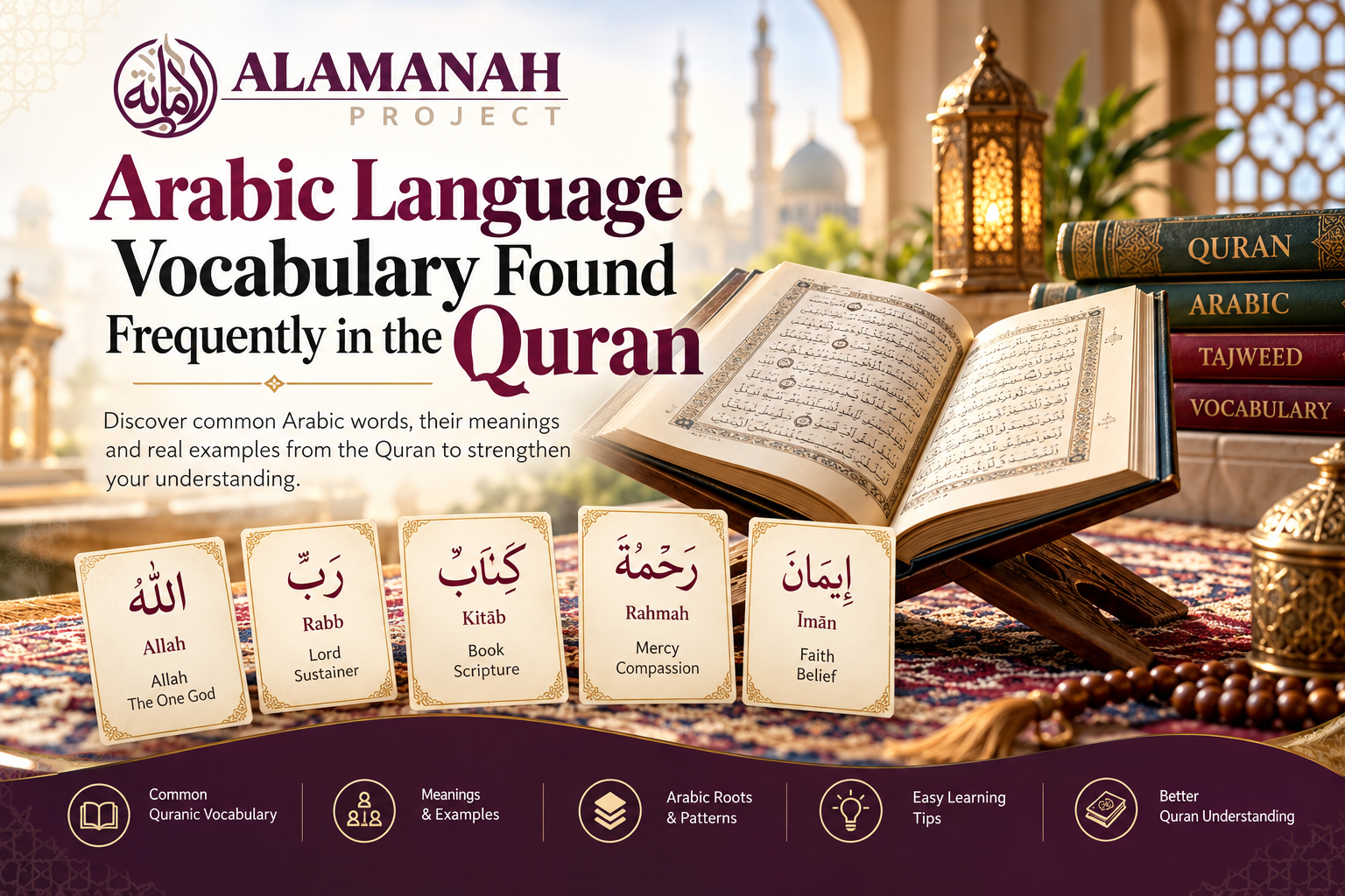 Common Arabic Language vocabulary found frequently in the Quran with meanings
